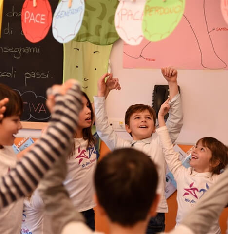 Children running together