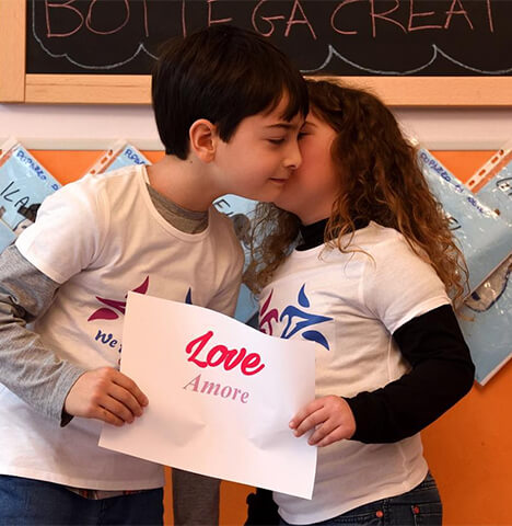 Children running together