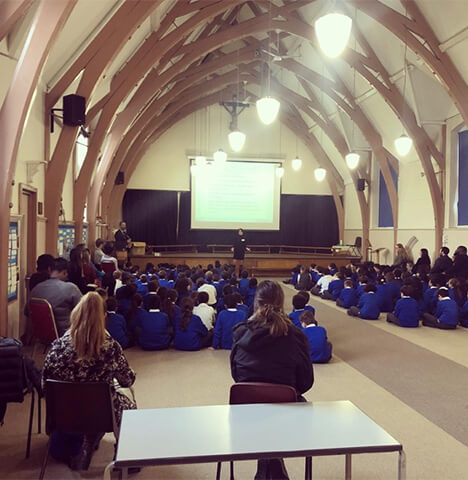 Children running together